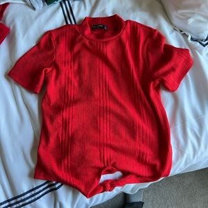 Bershka red small top
